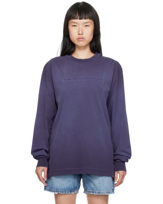 Alexander Wang Purple Embossed Long Sleeve T-Shirt