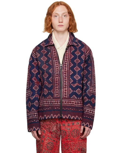Karu Research Indigo Embroidered Jacket