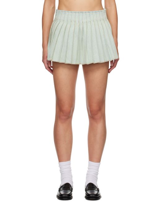 AMI Alexandre Mattiussi Pleated Denim Miniskirt