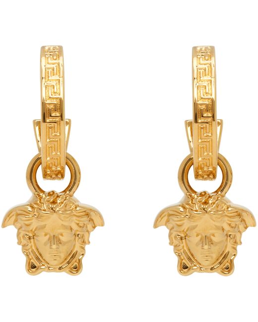 Versace Gold La Medusa Greca Earrings