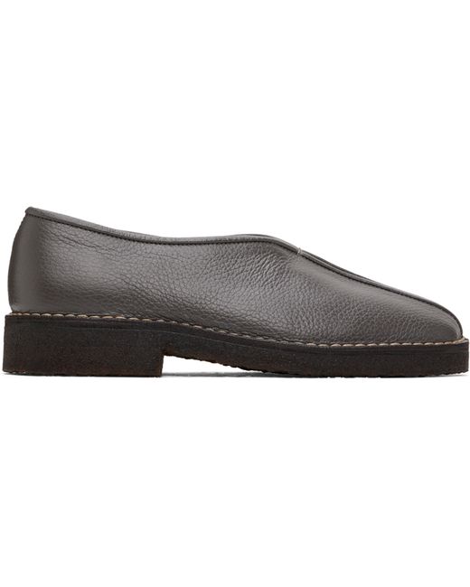 Lemaire Exclusive Gray Piped Crepe Loafers