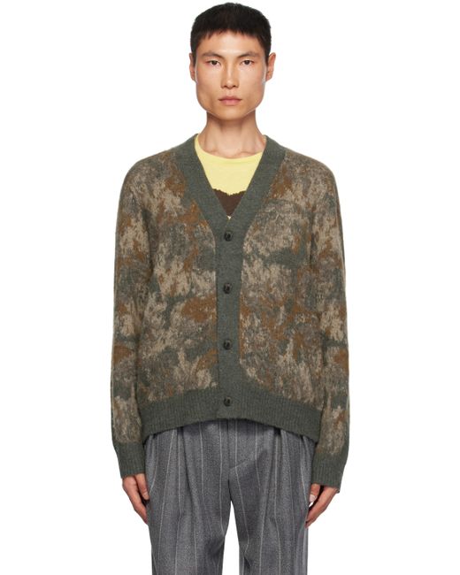 Vince Brown Abstract Cardigan