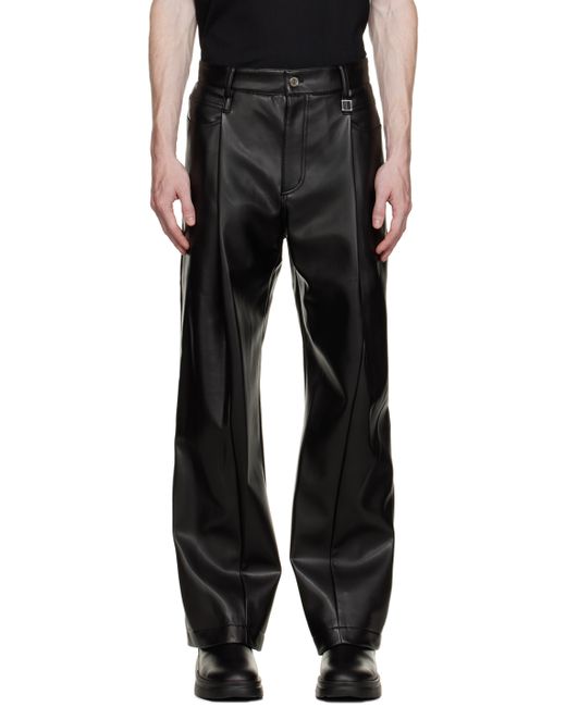Wooyoungmi Pleated Faux-Leather Trousers