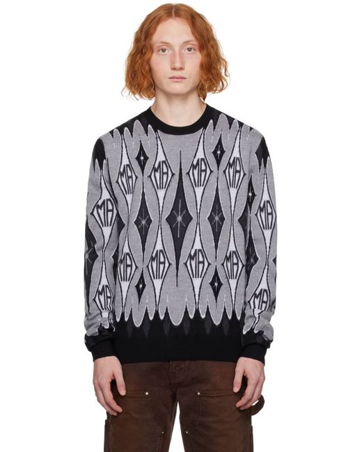 Amiri Gray Jacquard Sweater