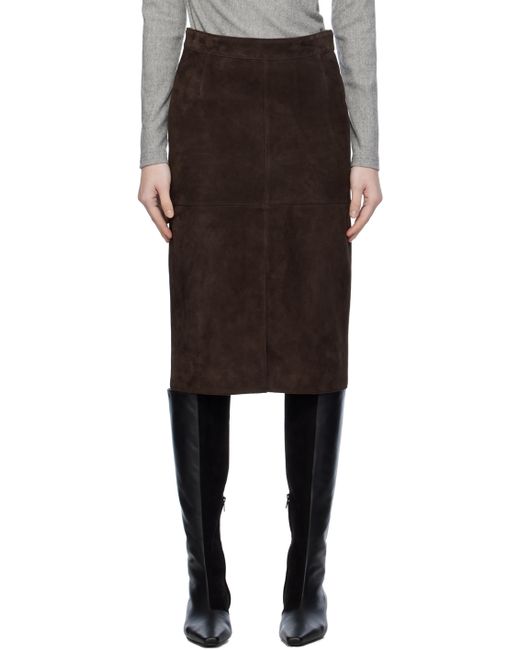 Totême Paneled Leather Midi Skirt