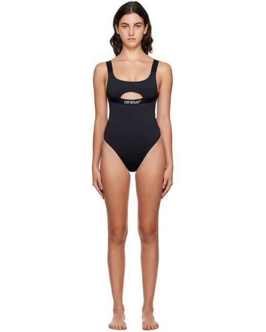 Off-White Black Bonded One-Piece Swimsuit