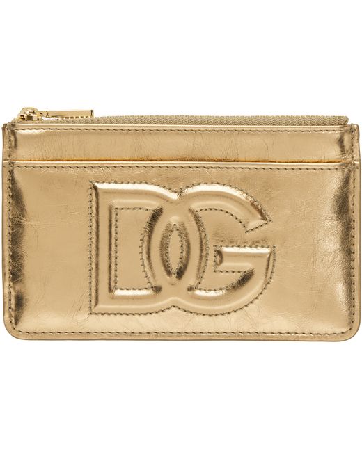 Dolce & Gabbana Gold Medium DG Logo Card Holder