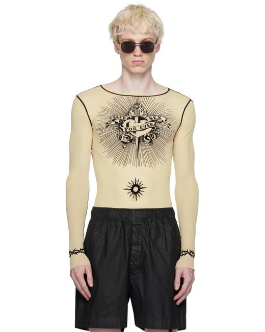 Jean Paul Gaultier Off Flocked Long Sleeve T-Shirt