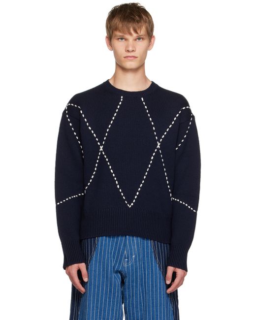 Kenzo Navy Paris Sashiko Stitch Sweater