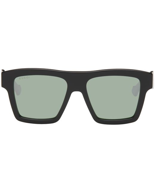 Gucci Black Green Square Sunglasses