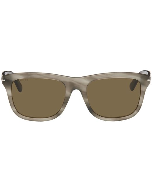 Gucci Taupe Rectangular Sunglasses