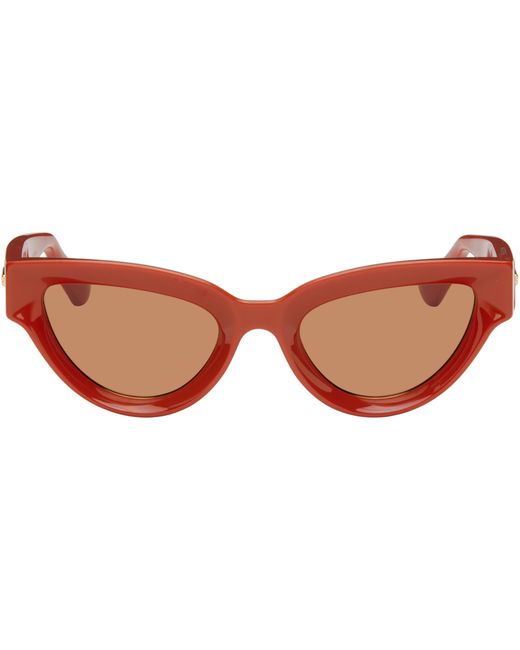 Bottega Veneta Orange Sharp Cat-Eye Sunglasses