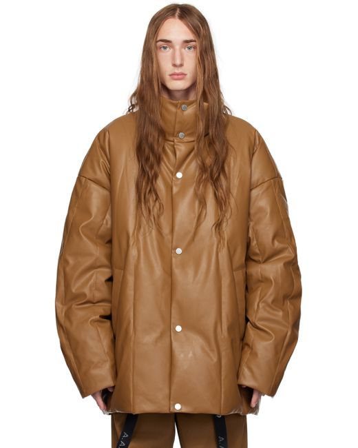 A. A. Spectrum Lambers Faux-Leather Down Jacket
