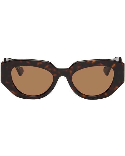 Gucci Tortoiseshell Geometric Sunglasses