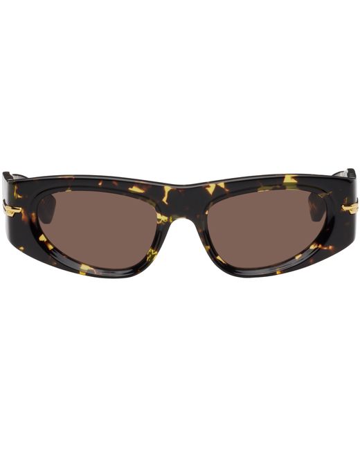 Bottega Veneta Tortoiseshell Classic Oval Sunglasses