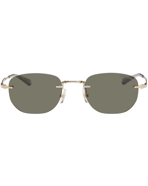 Montblanc Gold Rectangular Sunglasses