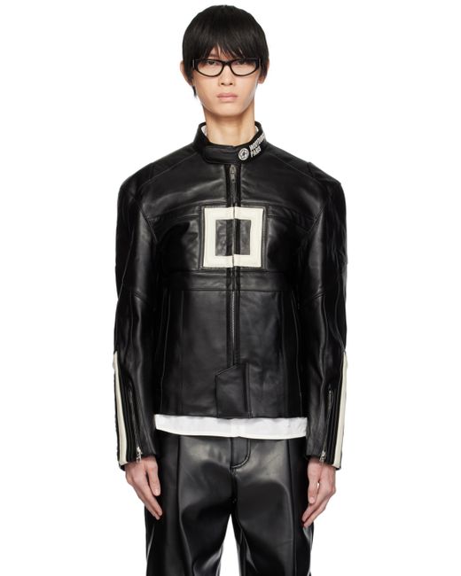 Wooyoungmi Band Collar Leather Jacket