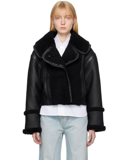 Victoria Beckham Spread Collar Leather Jacket