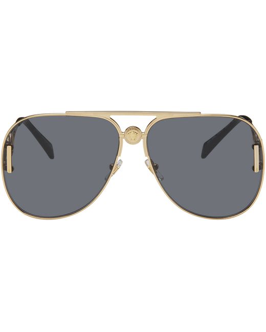 Versace Gold Medusa Biggie Pilot Sunglasses