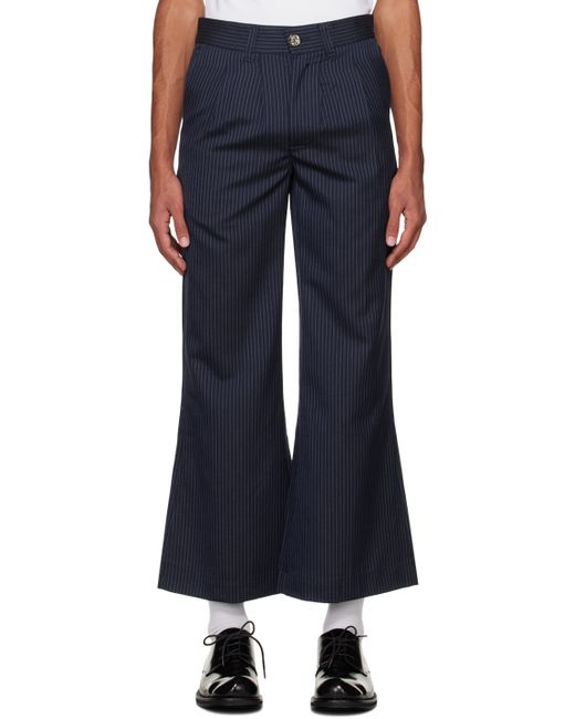Glass Cypress Navy Pinstripe Trousers