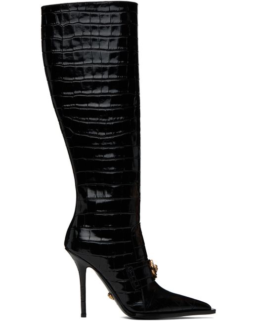 Versace Croc-Effect Alia Boots