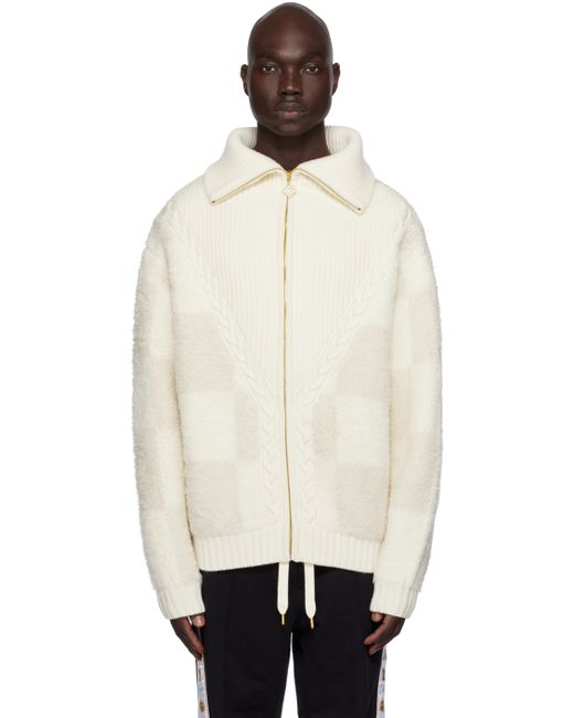 Casablanca Off-White Checked Sweater