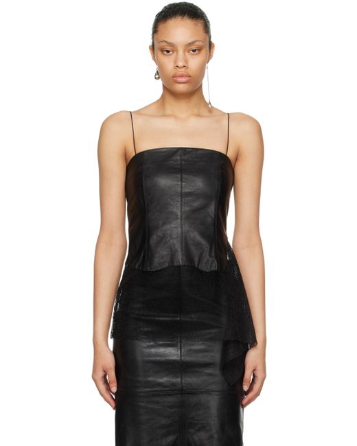 Helmut Lang Paneled Leather Tank Top