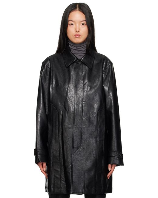 Youth Single-Breasted Faux-Leather Coat