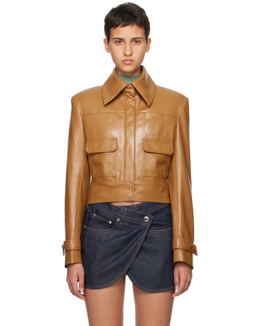 Olēnich Flap Pocket Faux-Leather Jacket