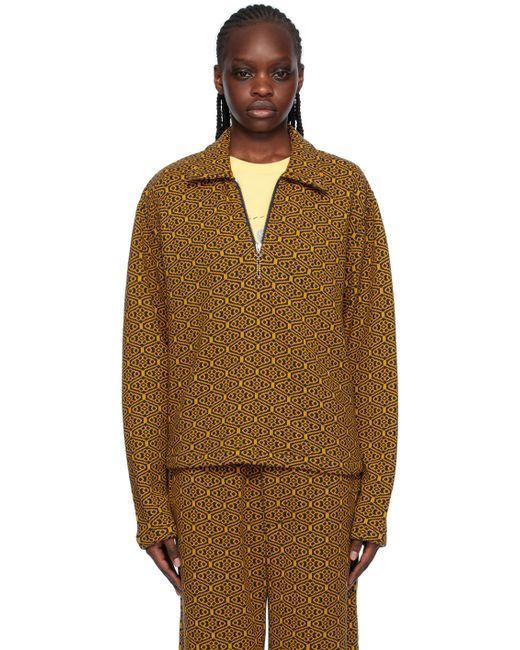 Bode Yellow Navy Crescent Sweater
