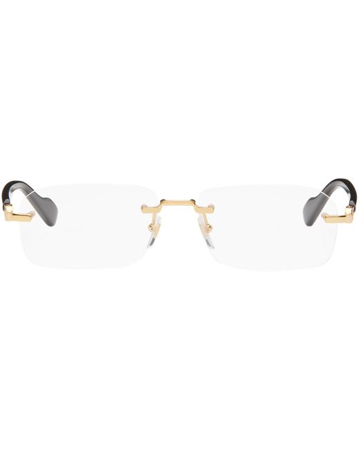 Gucci Gold Rectangular Glasses