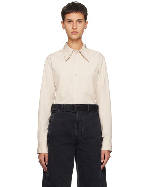Lemaire Beige Pointed Collar Shirt