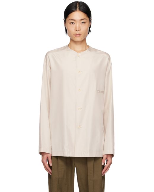 Lemaire Off-White Collarless Shirt