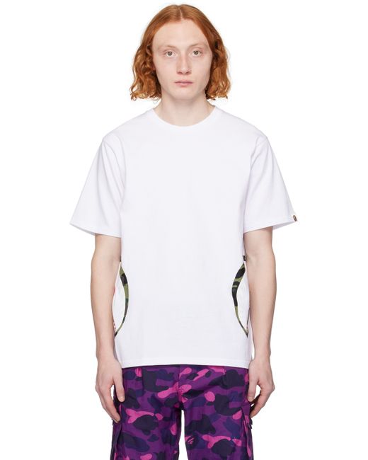 Bape White 1st Camo Side Shark T-Shirt
