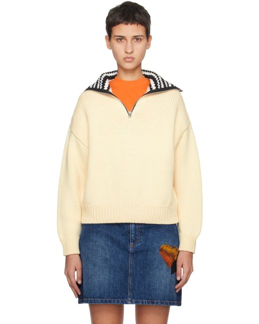 Marni Off-White Half-Zip Sweater