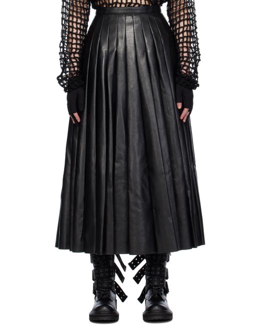 Junya Watanabe Pleated Faux-Leather Maxi Skirt