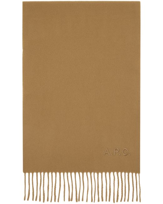 A.P.C. . Tan Ambroise Embroidered Scarf