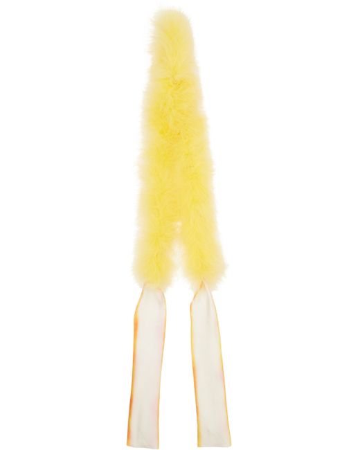 Anna Sui Yellow Marabou Scarf