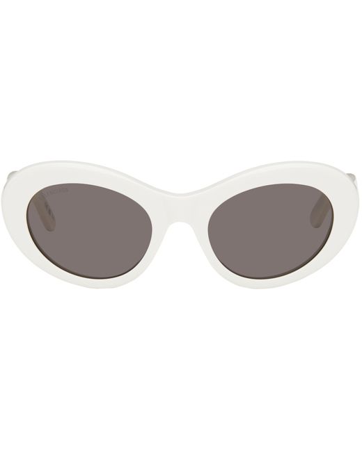 Balenciaga White Oval Sunglasses