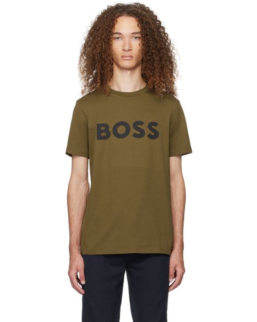 Boss Khaki Printed T-Shirt