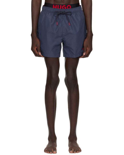Hugo Boss Navy Printed Swim Shorts