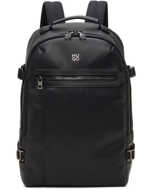 Hugo Boss Faux-Leather Stacked Logo Backpack