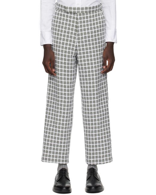 Thom Browne White Check Trousers
