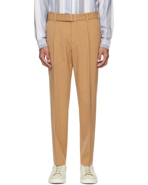 Boss Tan Relaxed-Fit Trousers