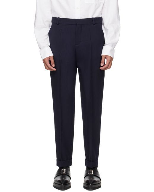 Balmain Navy Rolled Cuff Trousers