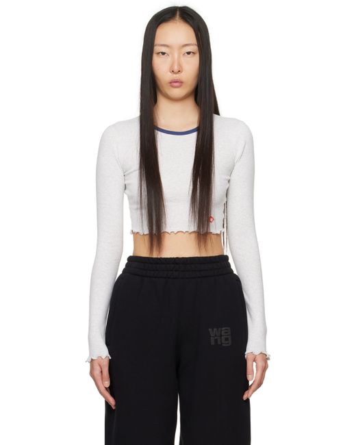 T by Alexander Wang Cropped Long Sleeve T-Shirt