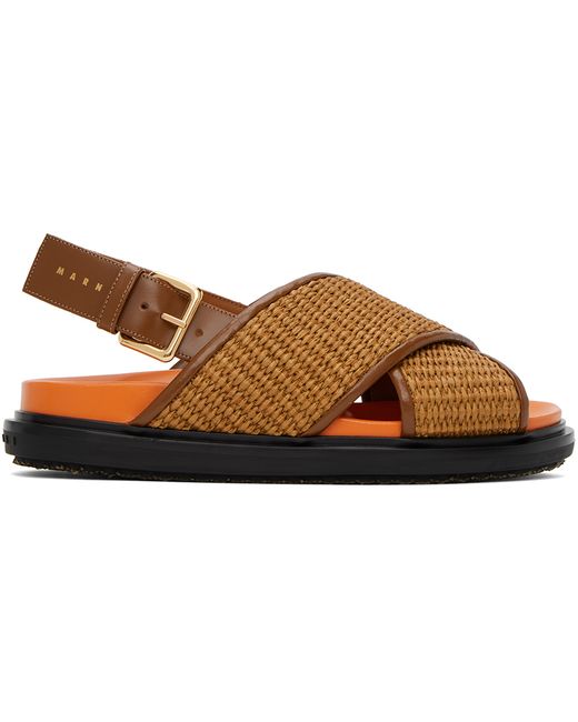 Marni Orange Fussbett Criss-Cross Sandals