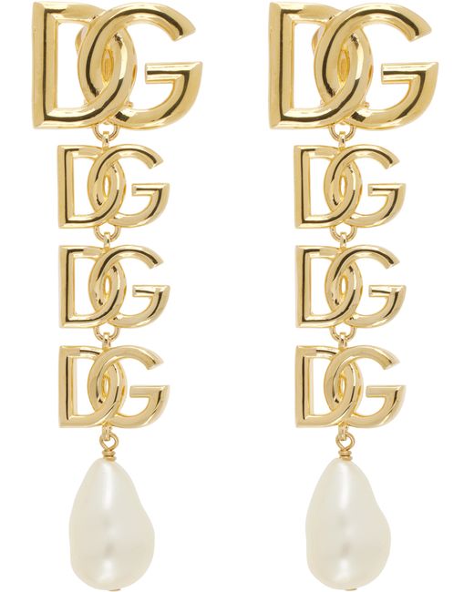 Dolce & Gabbana Gold Clip-On Logo Earrings