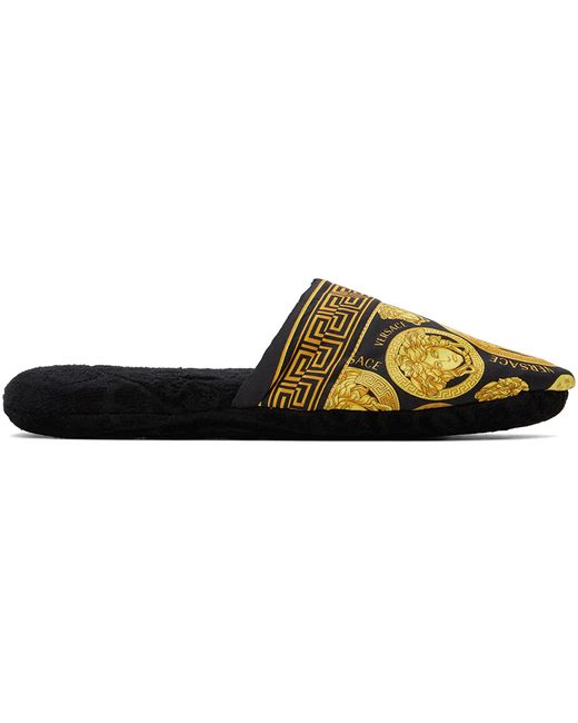 Versace Gold Medusa Amplified Slippers