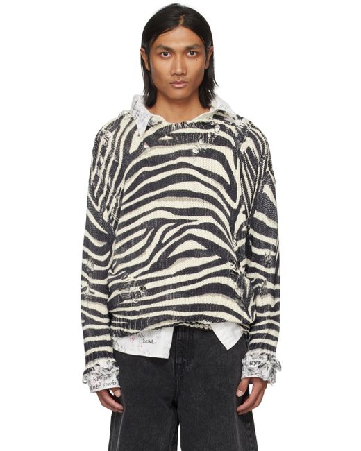 R13 Black Zebra Sweater